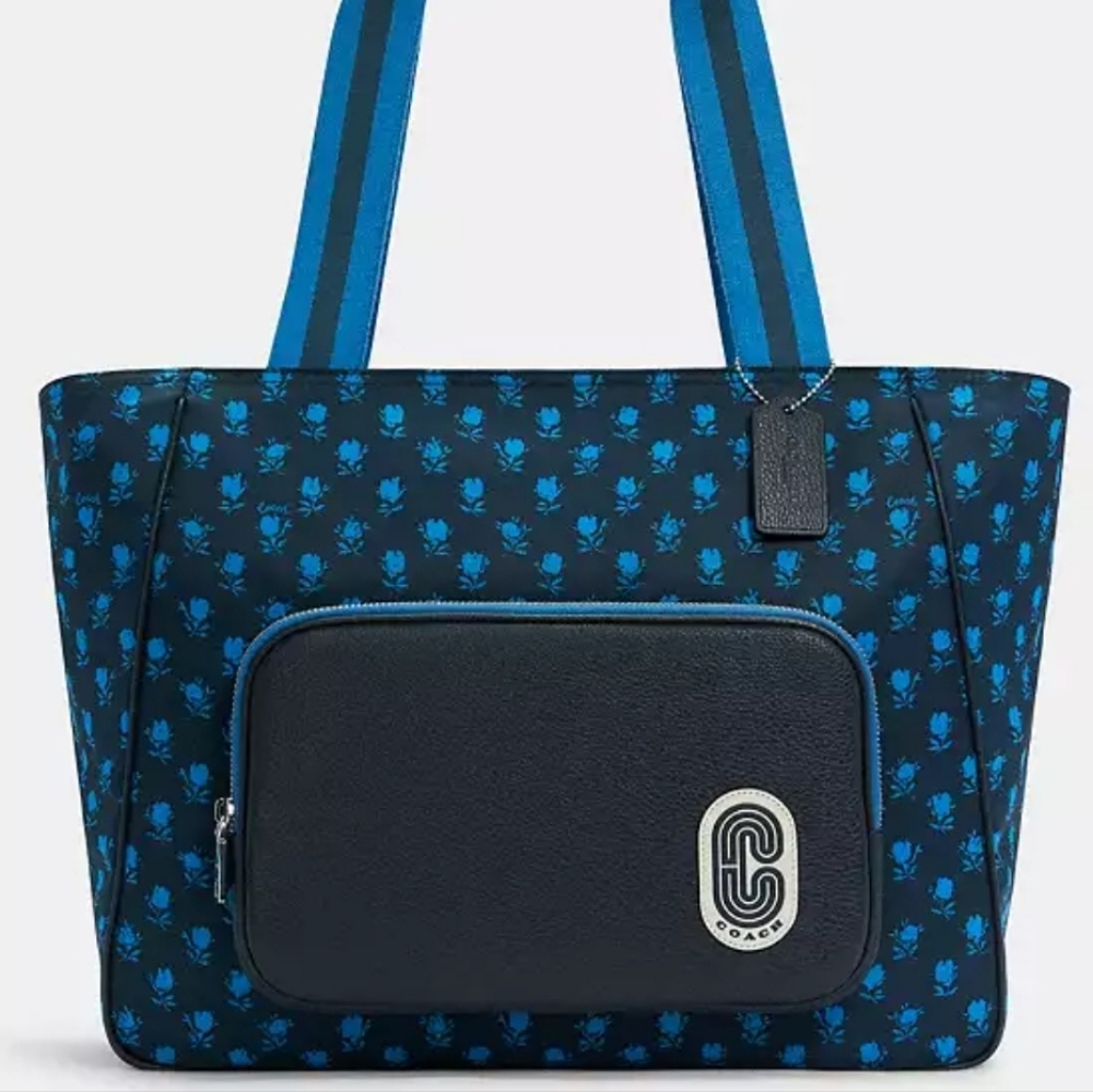 NWT Coach Court tote w/badland floral print